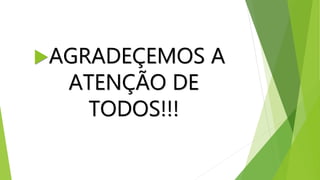 AGRADEÇEMOS A
ATENÇÃO DE
TODOS!!!
 