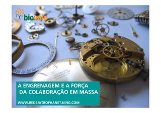 A ENGRENAGEM E A FORÇA
DA COLABORAÇÃO EM MASSA
WWW.REDEJATROPHANET.NING.COM
                               1
 