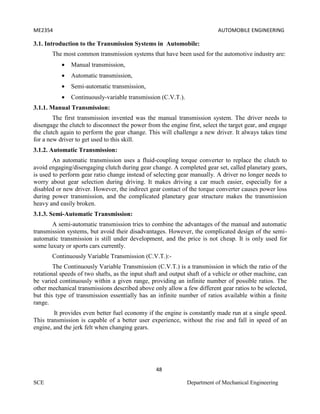 Automobile Engg notes mechanical engineering | PDF