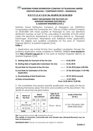 Ae notification 2018 telangana | PDF