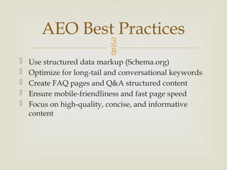 Know about AEO and how to optimize it for Search Engine! | PPTX