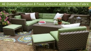 AE Outdoor Hampton 8 Piece Sectional with Sunbrella Fabric
 