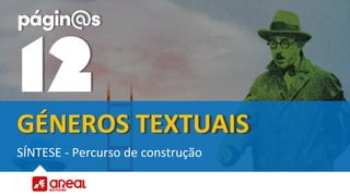 GÉNEROS TEXTUAIS
SÍNTESE - Percurso de construção
 