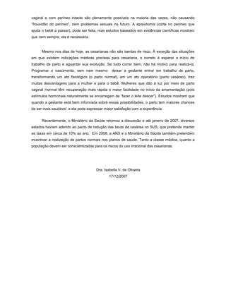 A Epidemia De Cesarianas No Brasil