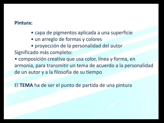 Apreciación Estética - Pintura Unidad I | PPT