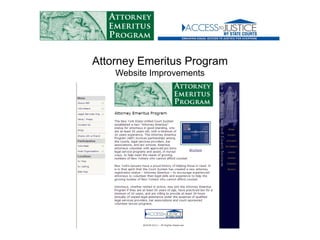 Attorney Emeritus Program
    Website Improvements
 