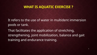 Hydro Exercise Program Pdf aequtic therapy/ hydro therapy / aquatic Exercise | PPTX