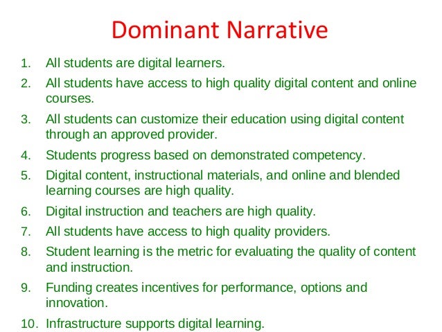 what are some examples of dominant narrative