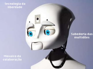 Mosaico da colaboração Sabedoria das multidões tecnologia da liberdade 