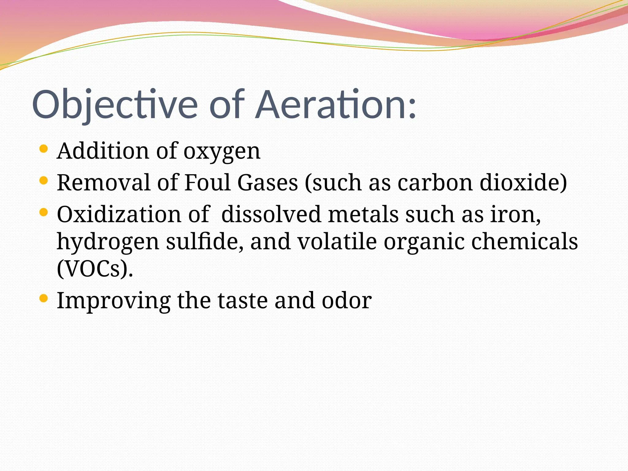 Aeration In Water treatment plant for Addition of oxygen | PPTX