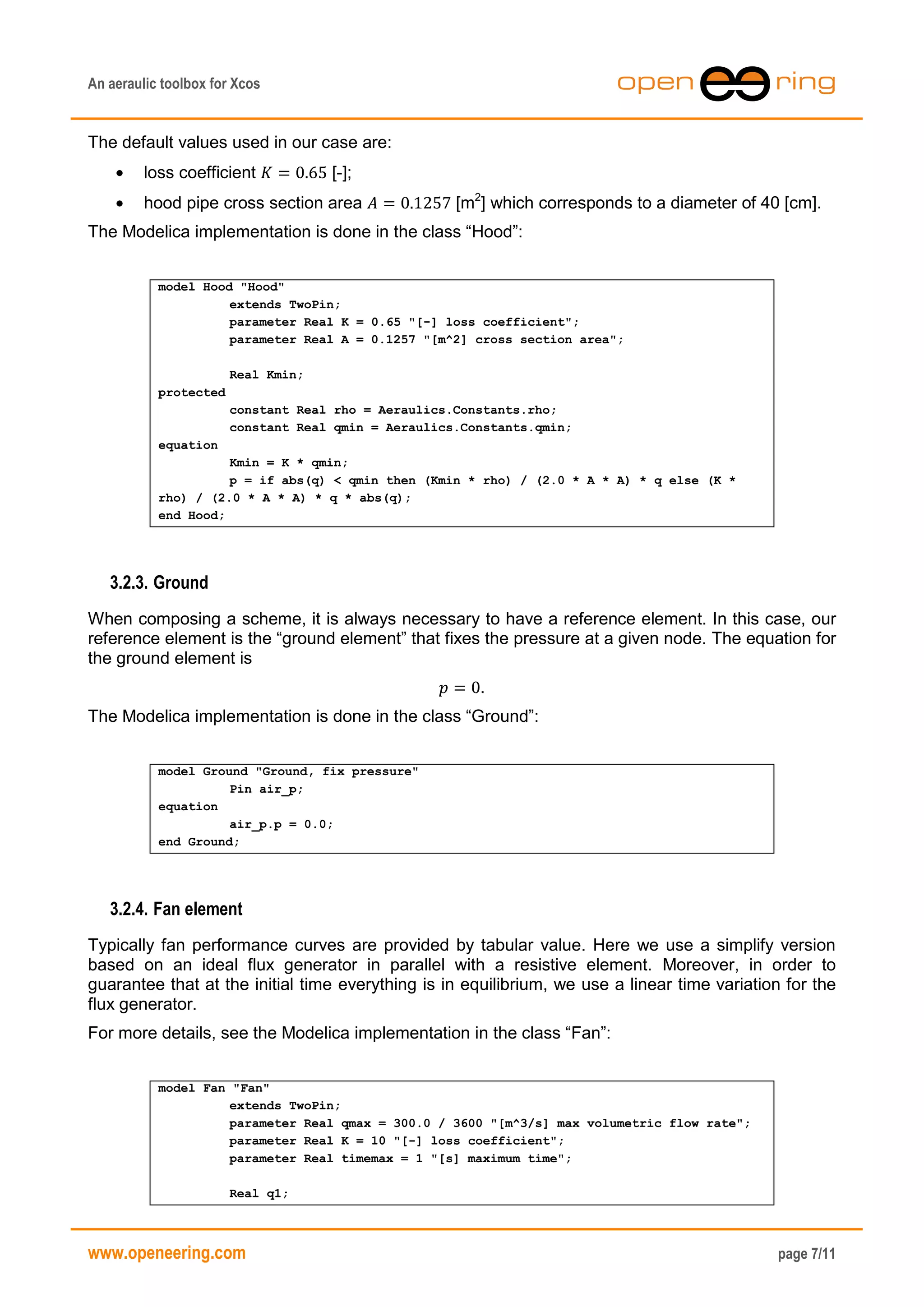 Aeraulic toolbox for Xcos | PDF