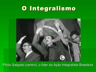 O Integralismo Plínio Salgado (centro), o líder da Ação Integralista Brasileira 