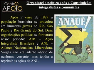 “Revolução Constitucionalista de 1932” Convocação do povo paulistano para lutar contra o governo Federal.