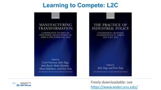 Learning to Compete: L2C
Freely downloadable: see
https://www.wider.unu.edu/
 
