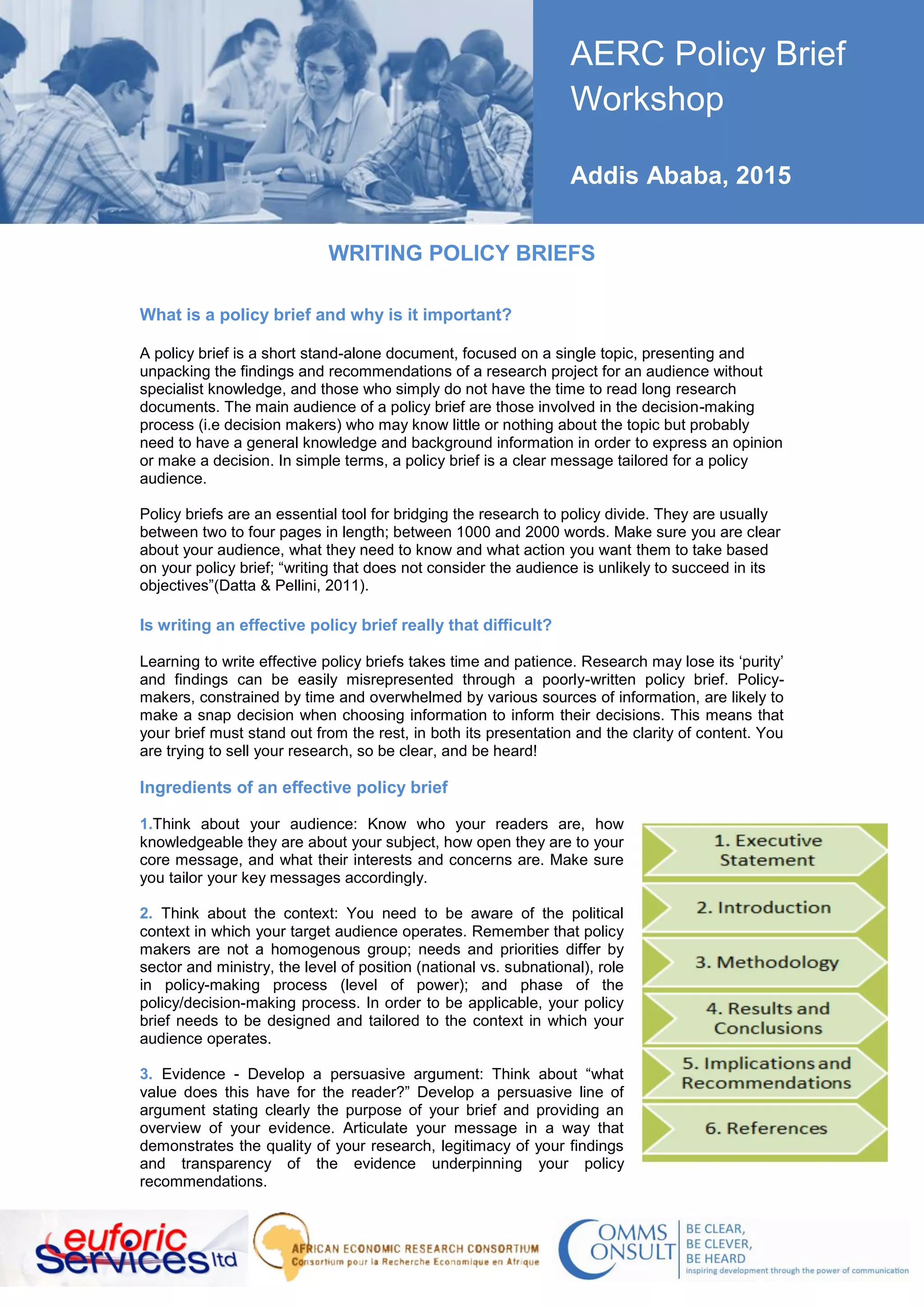 Writing Policy Briefs PDF