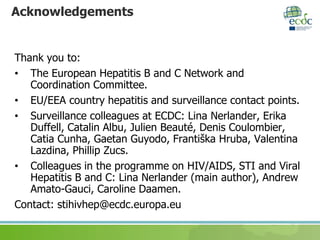 Hepatitis B and C surveillance in the EU/EEA, 2016 data | PPTX