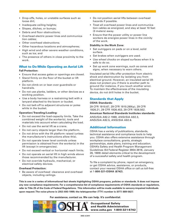 Aerial Lifts Factsheet