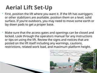 Lift Level Direction Aerial Lift Operators Safety Training Video | PPTX