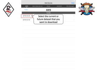 Select the current or
future dataset that you
want to download
 