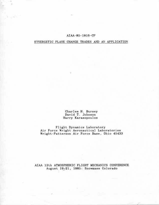 Aeroassist Orbital Plane Change 1 Aiaa 85 1816 - 