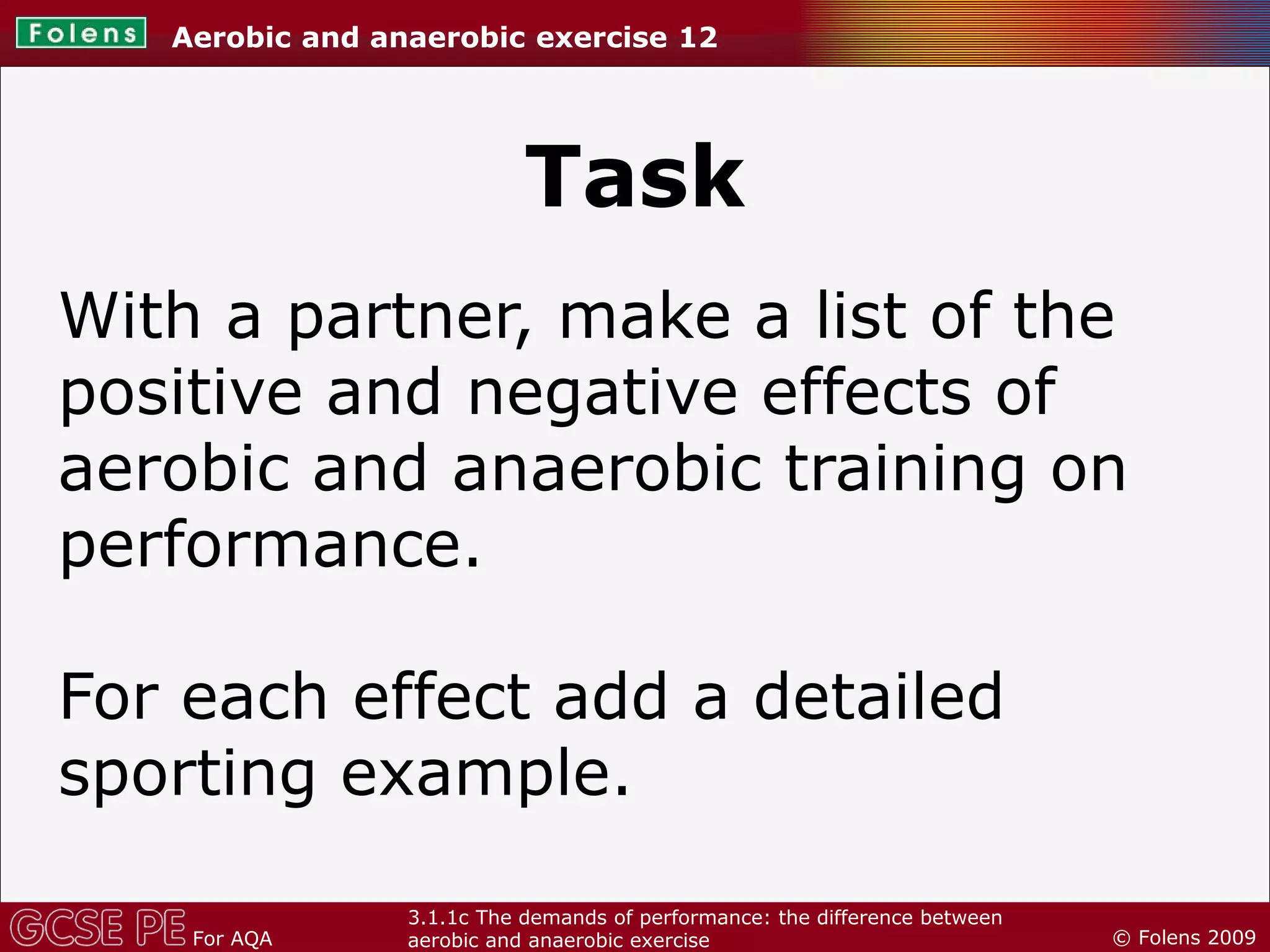 Aerobic and anaerobic exercise | PDF