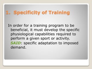 Specificity Programme Aerobic and anaerobic training | PPTX