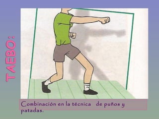 Combinación en la técnica de puños y
patadas.
 