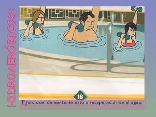 Ejercicios de mantenimiento o recuperación en el agua.
 