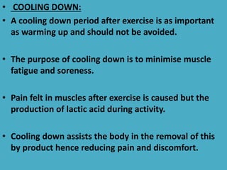Importance of Aerobics Exercises :warm up and cool down benefits | PPTX