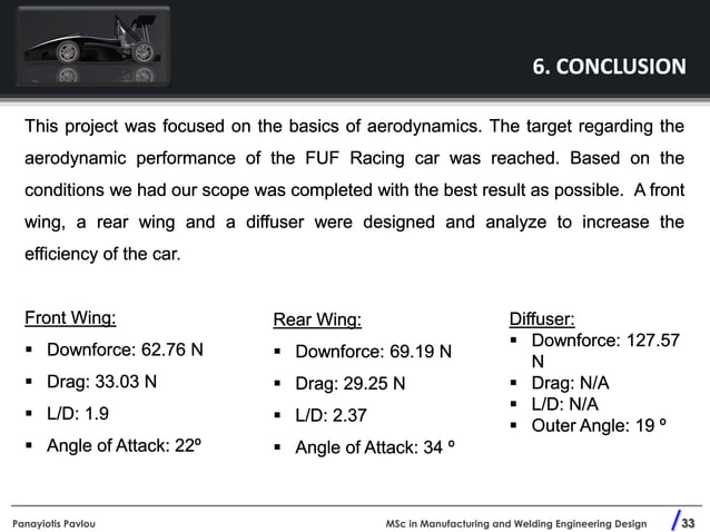 Aerodynamic Development on a Formula Student Race Vehicle | PPT