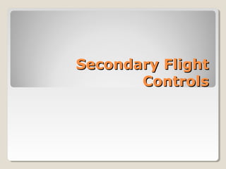 Secondary FlightSecondary Flight
ControlsControls
 
