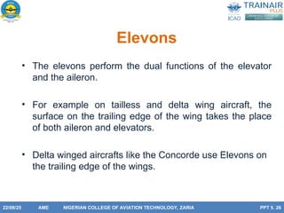 Concrode Elevons Aerodynamics presentation on flight controls | PPT