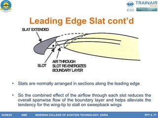 Slots Slats Aerodynamics presentation on flight controls | PPT