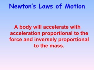 constant mass
Force = mass x acceleration
Force = mass x change in velocity with time
The motion of an aircraft resulting ...