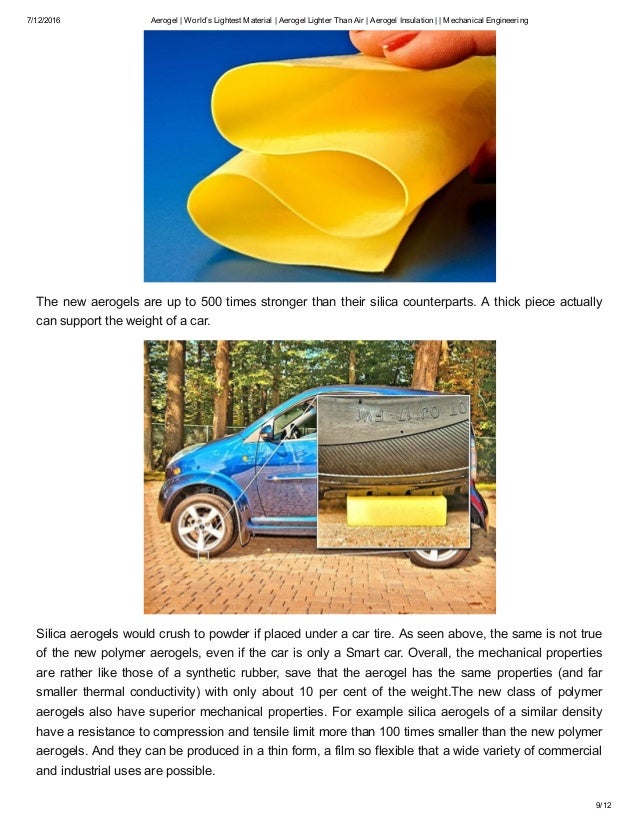 Aerogel world’s lightest material