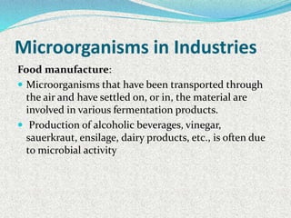 Microorganisms In Industry Aeromicrobiology | PPTX