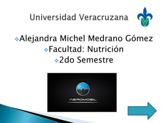 Alejandra Michel Medrano Gómez
Facultad: Nutrición
2do Semestre
 