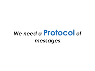 We need a Protocol of
messages
 