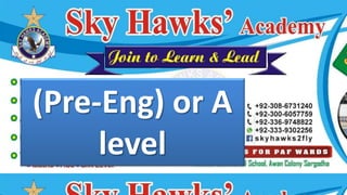 (Pre-Eng) or A
level