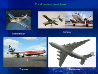Por el numero de motores:




                                     Bimotor
Monomotor




     Trimotor                               Multimotor
 
