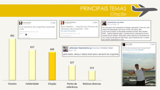 PERFIL
Declaram ser fã
MÚSICA
Base: 248.056
Mencionam
SHOPPINGS
Falam sobre
REALITY SHOWS
São amantes da
Apple Falam sobre
DOR
Consomem vídeos pelo
VINE E YOUTUBE
6.013 5.046
3.700
4.977
3.441
Via bio do twitter
100 da base de 5000
 