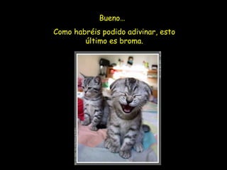 Bueno…
Como habréis podido adivinar, esto
último es broma.
 