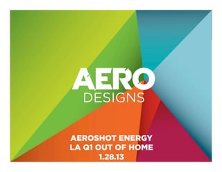 CLICK TO EDIT MASTER TITLE STYLE




          AEROSHOT ENERGY
          LA Q1 OUT OF HOME
                 1.28.13
 