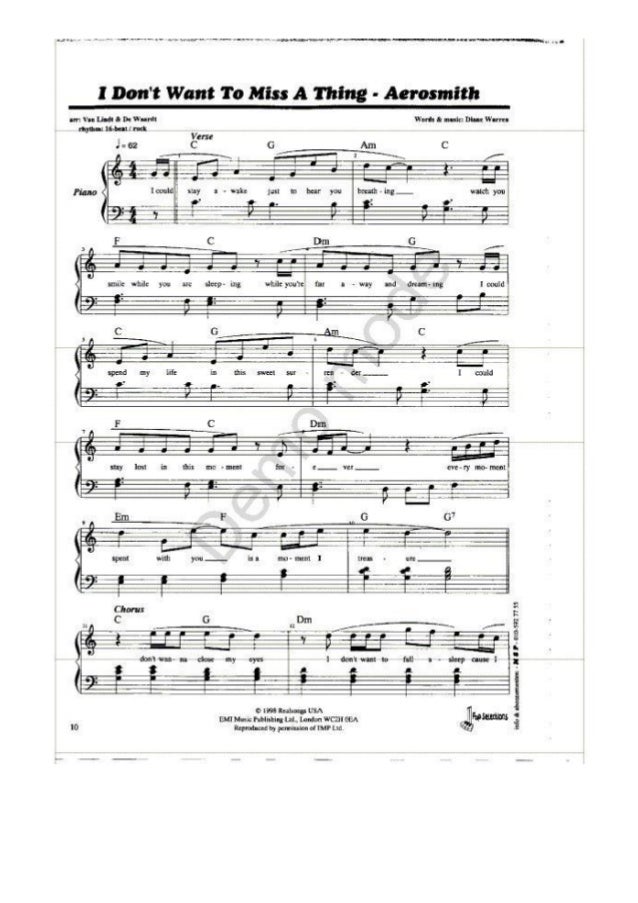 Aerosmith I Don T Want To Miss A Thing Aerosmith I Don T Want To Miss A Thing
