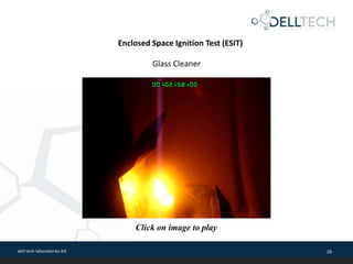 dell tech laboratories ltd. 29
Enclosed Space Ignition Test (ESIT)
Click on image to play
Glass Cleaner
 