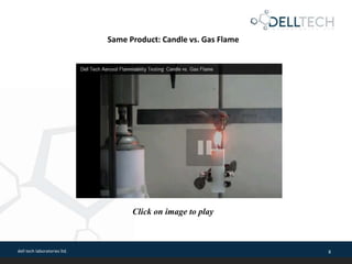 dell tech laboratories ltd. 8
Same Product: Candle vs. Gas Flame
Click on image to play
 