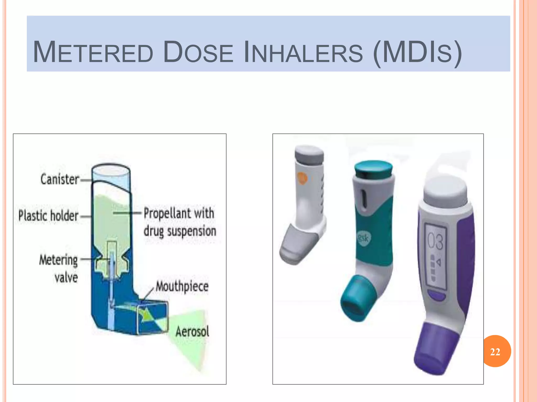 METERED DOSE INHALERS (MDIS) 
22 
 