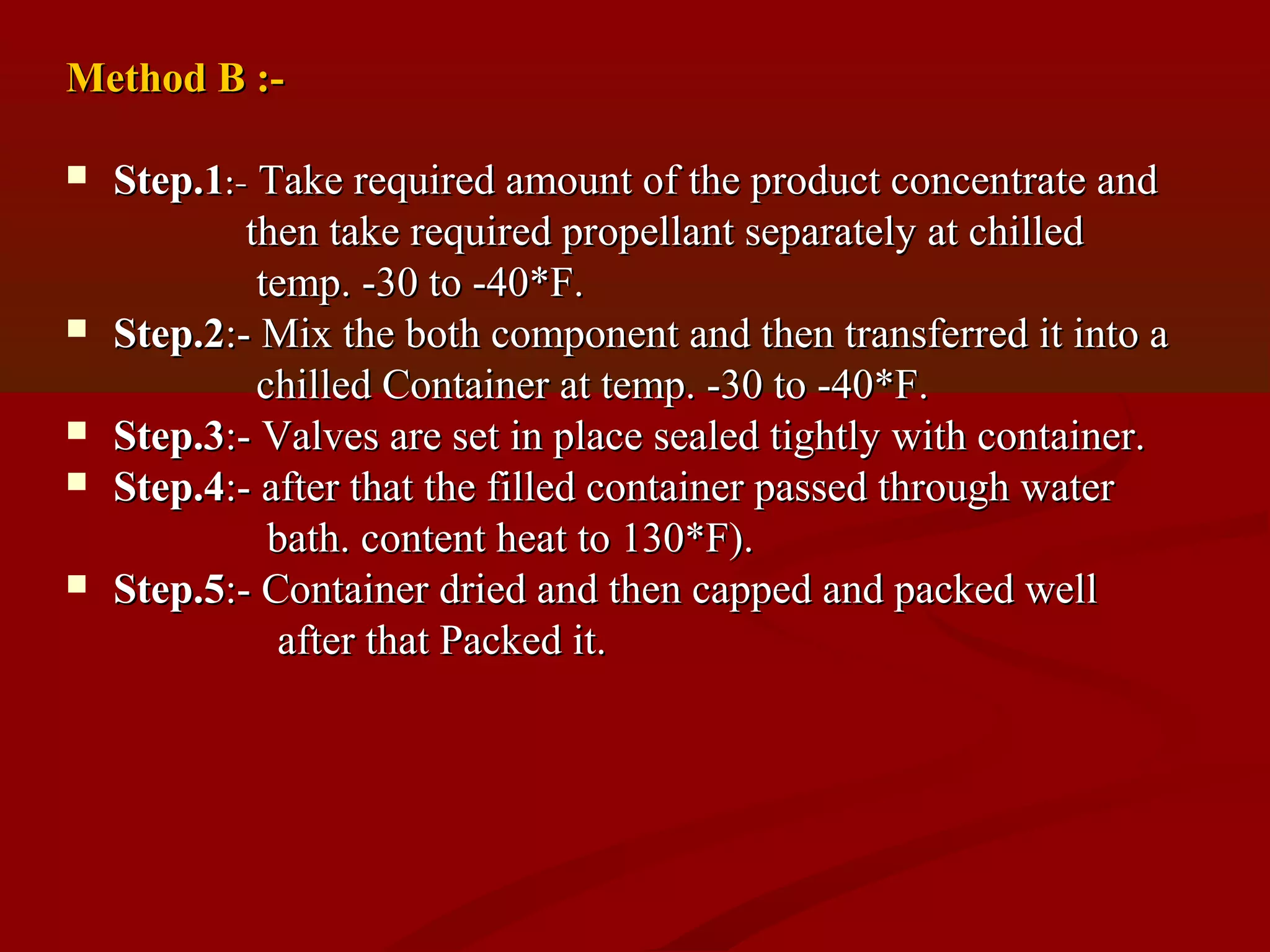 Formulation Packing Area Aerosols formulation & Packaging | PPT