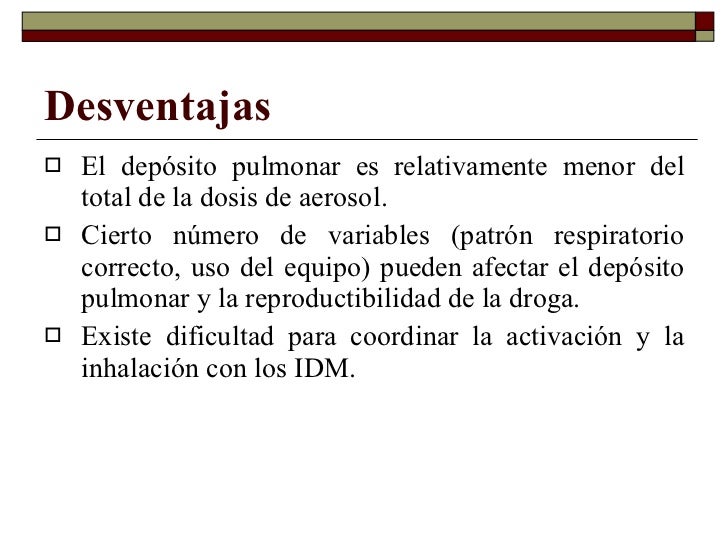 Desventajas del aerosol