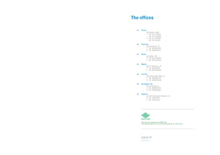 The ofﬁces
Torino
Via Invorio, 24/A
T +39 0117176321
+39 0117176323
F +39 0117793807
+39 011726766
Piacenza
Via Caorsana, 79
T +39 0523543292
F +39 0523543372
N. 1447
UNI EN ISO 9001:2008

Reg. No. 9292-N
UNI EN 9100:2009

Roma

Via Afﬁle, 102
T +39 0641293020
F +39 0641294962
Napoli
Via E. Gianturco, 23
T +39 081201890
F +39 0815539438
Livorno
Via Grotta delle Fate, 41
T +39 0586581372
F +39 0586959748
Grottaglie (TA)
Corso Europa, 3
T +39 0995667251
F +39 0995665325
Cagliari
Via San Tommaso d’Aquino, 16
T +39 070513917
F +39 070513175

Direction and coordination by FININC Spa
with registered offices in Corso Vittorio Emanuele II, 94 - 10121 Turin

comm sipal.it

 